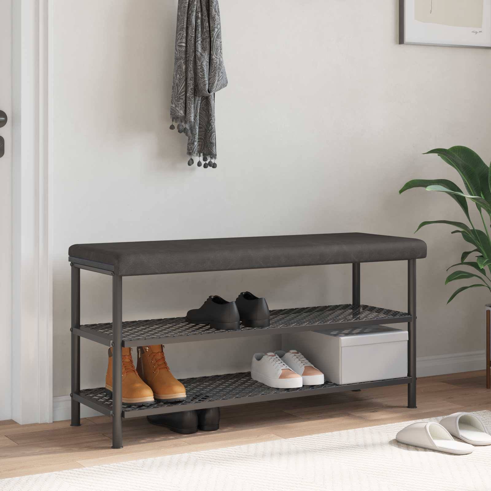 vidaXL Bankkissen Kunstleder Schwarz Tiefe 35 cm