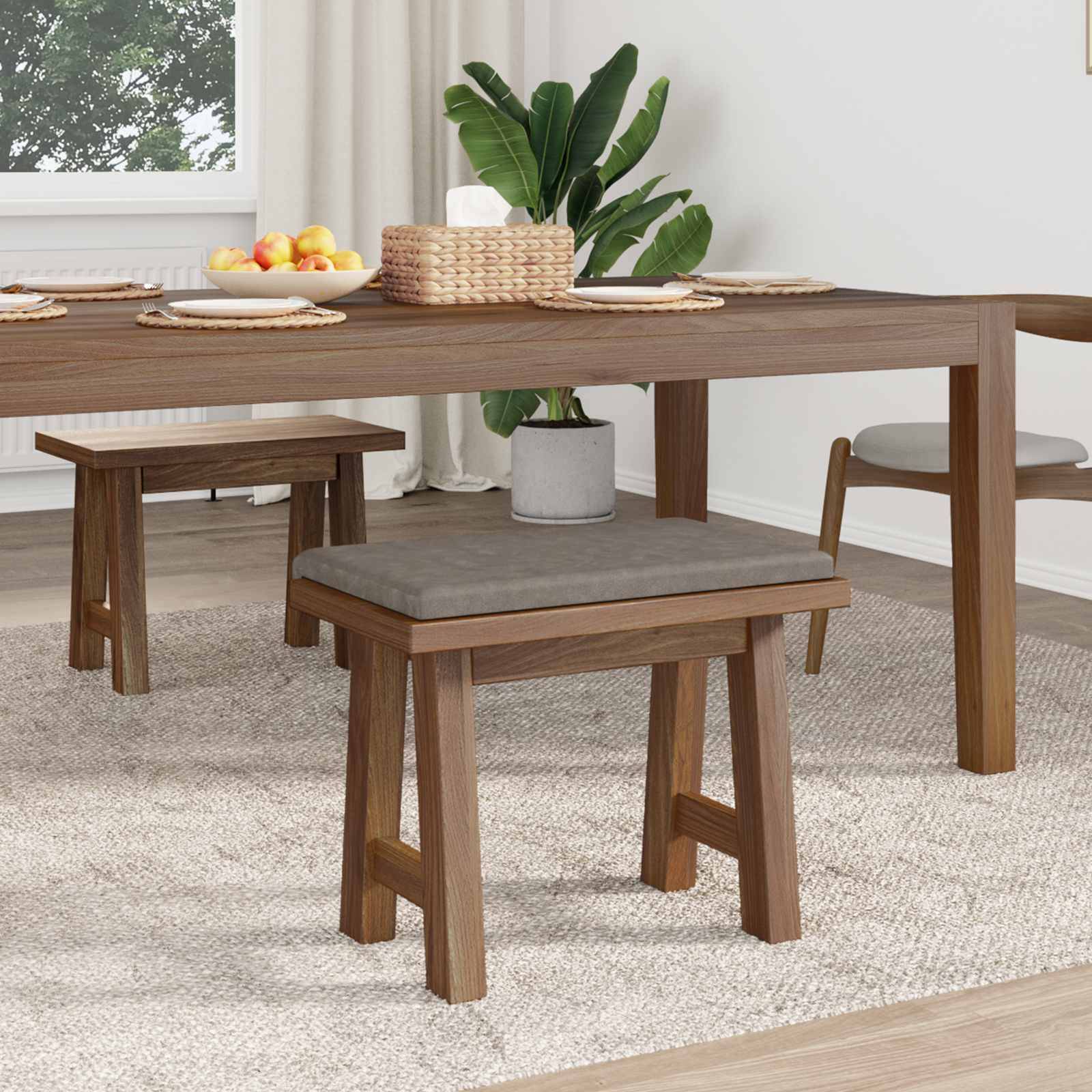 vidaXL Bankkissen Kunstleder Grau Tiefe 35 cm