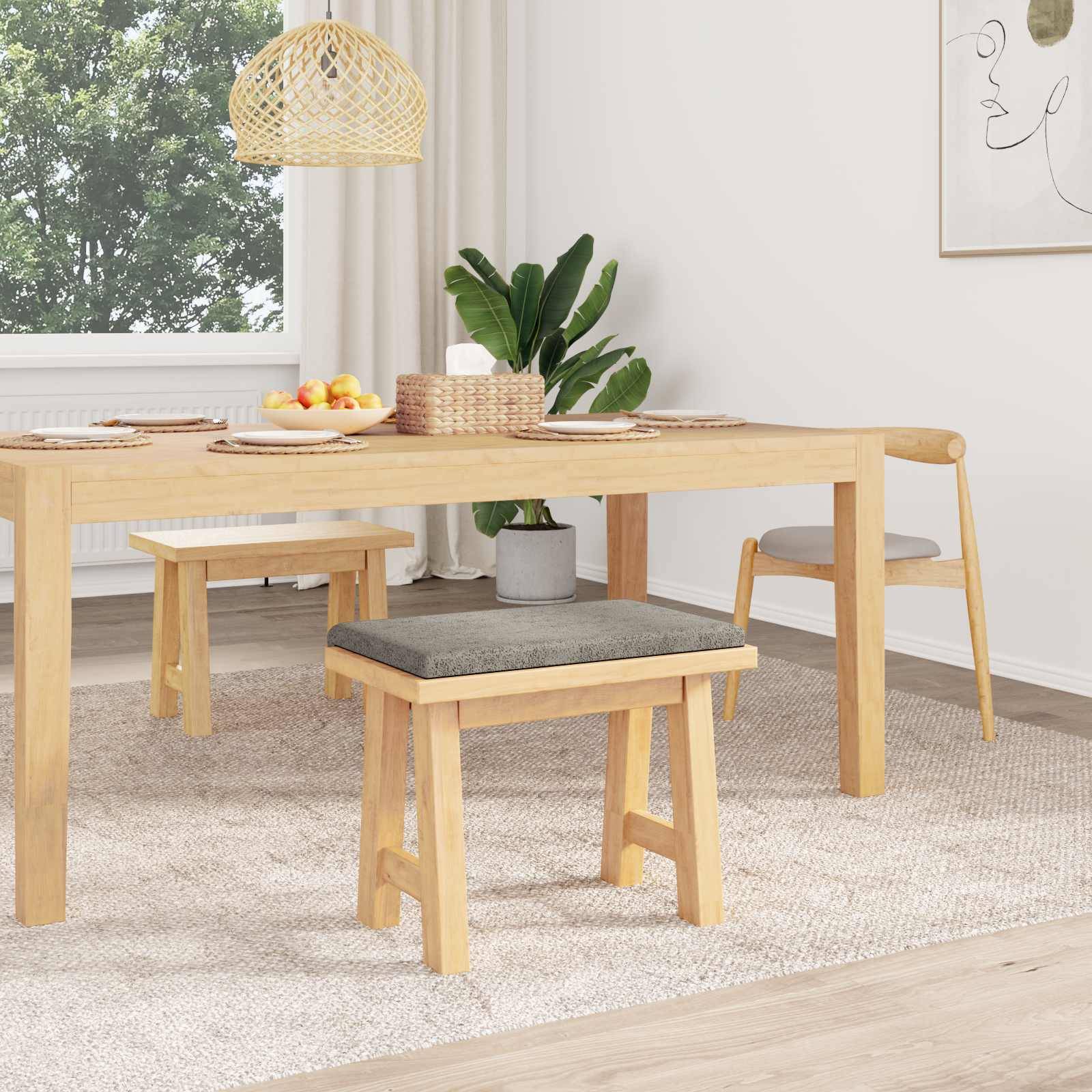 vidaXL Bankkissen Kunstwildleder Hellgrau Tiefe 35 cm