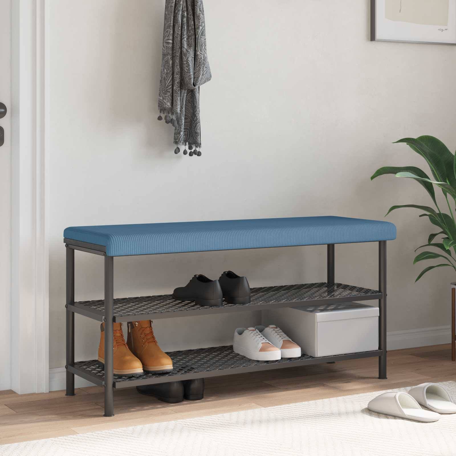 vidaXL Bankkissen Cord Blau Tiefe 35 cm