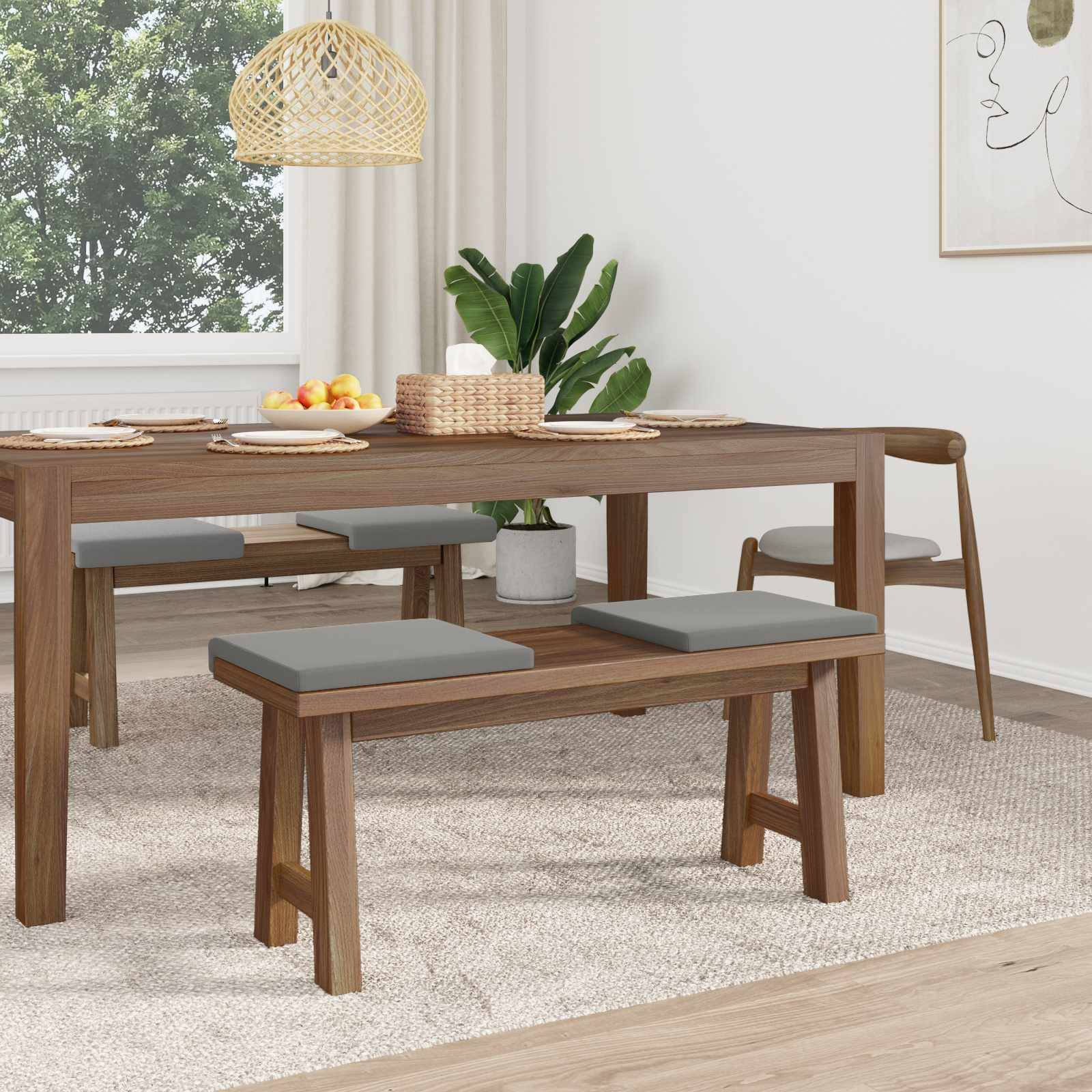 vidaXL Bankkissen 4 pcs Strukturiertes Samt Dunkelgrau Tiefe 35 cm