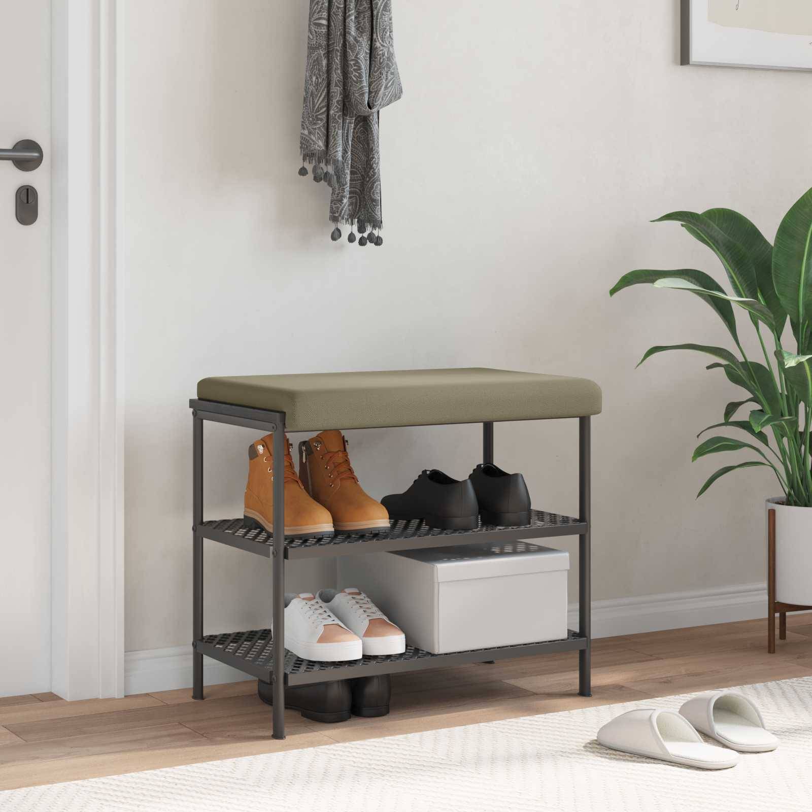 vidaXL Bankkissen Strukturiertes Samt Khaki Tiefe 35 cm