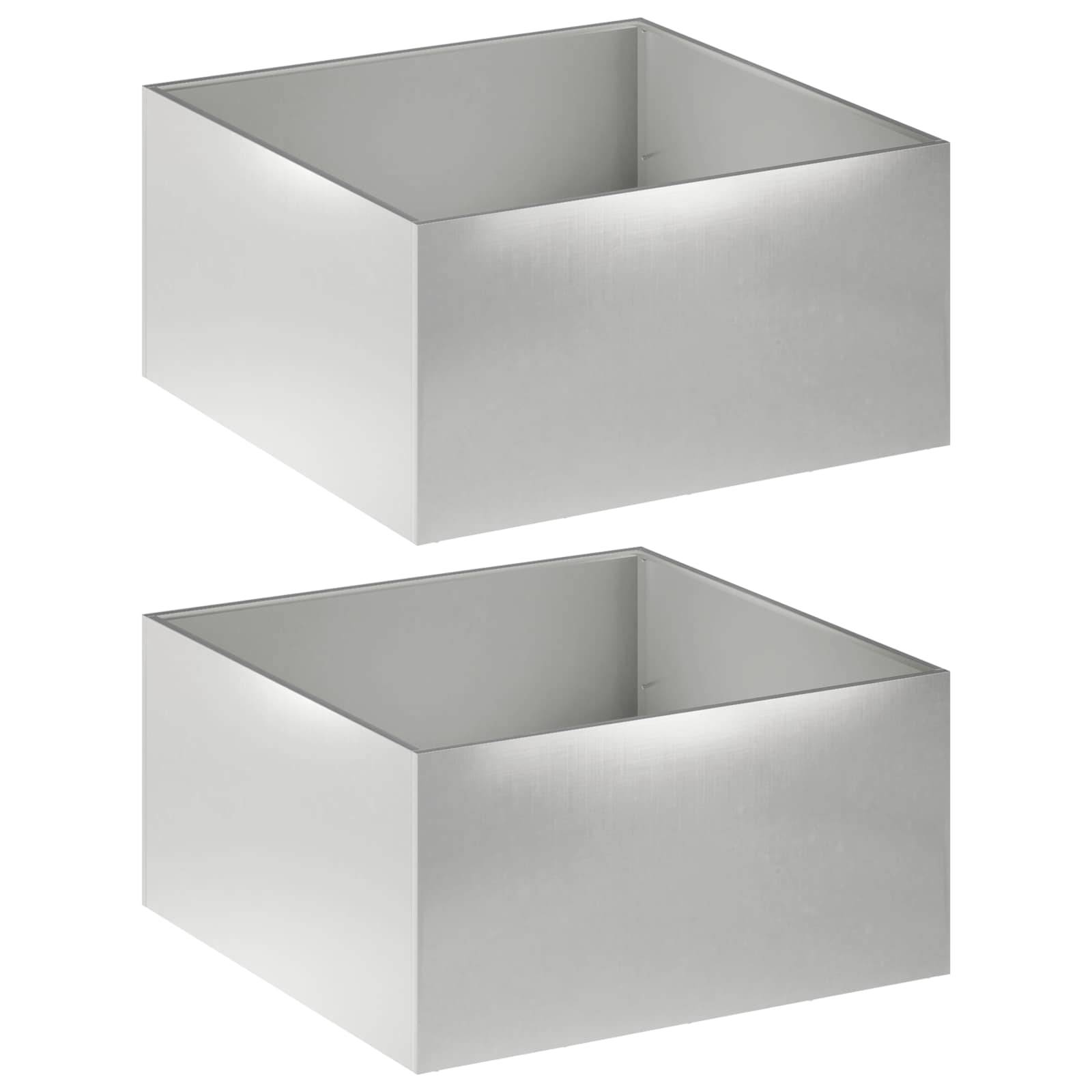 vidaXL Garten-Pflanzgefäß 2 Stk. Silber 60 x 60 x 40 cm Edelstahl