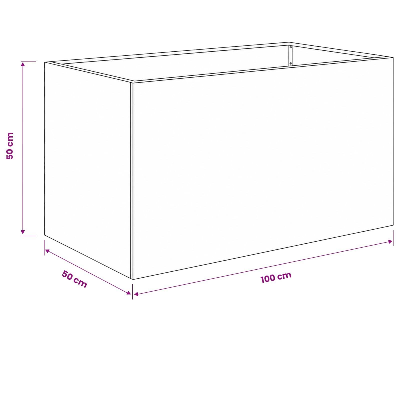 vidaXL Garten-Pflanzgefäß Silber 100 x 50 x 50 cm Edelstahl