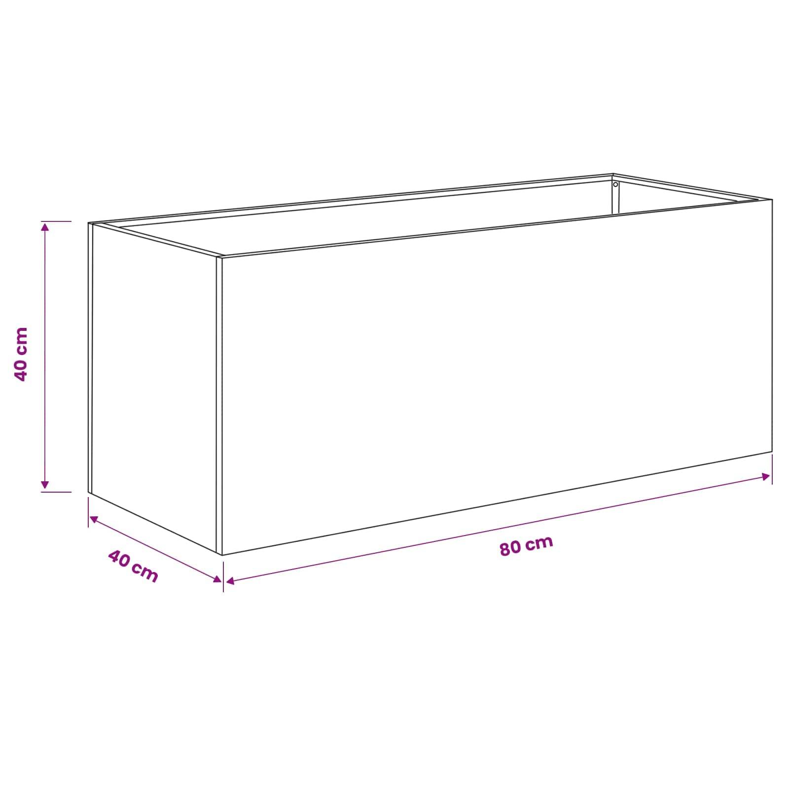 vidaXL Garten-Pflanzgefäß Rostoptik 80 x 40 x 40 cm Wetterfeststahl