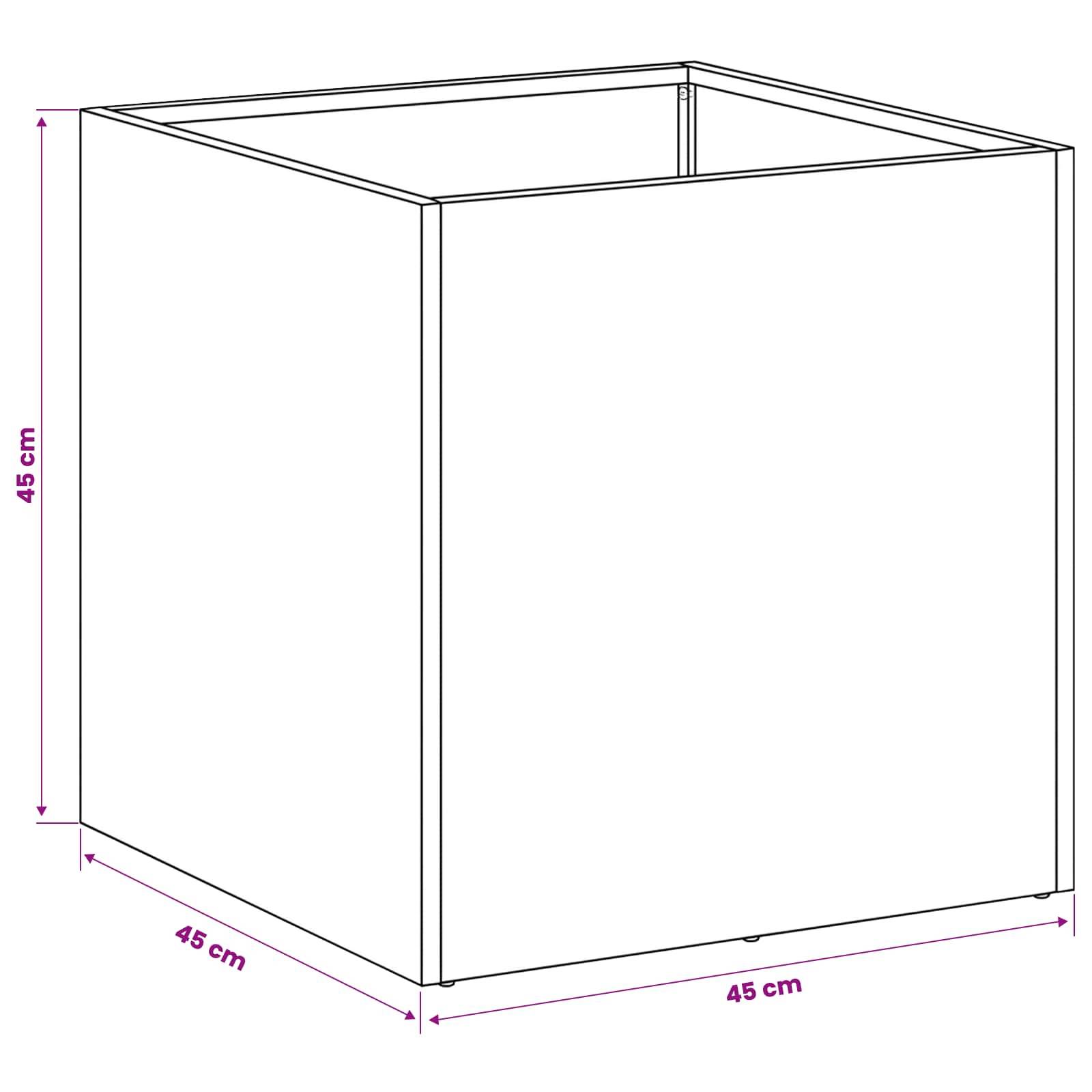 vidaXL Garten-Pflanzgefäß Weiß 45 x 45 x 45 cm Kaltgewalzter Stahl
