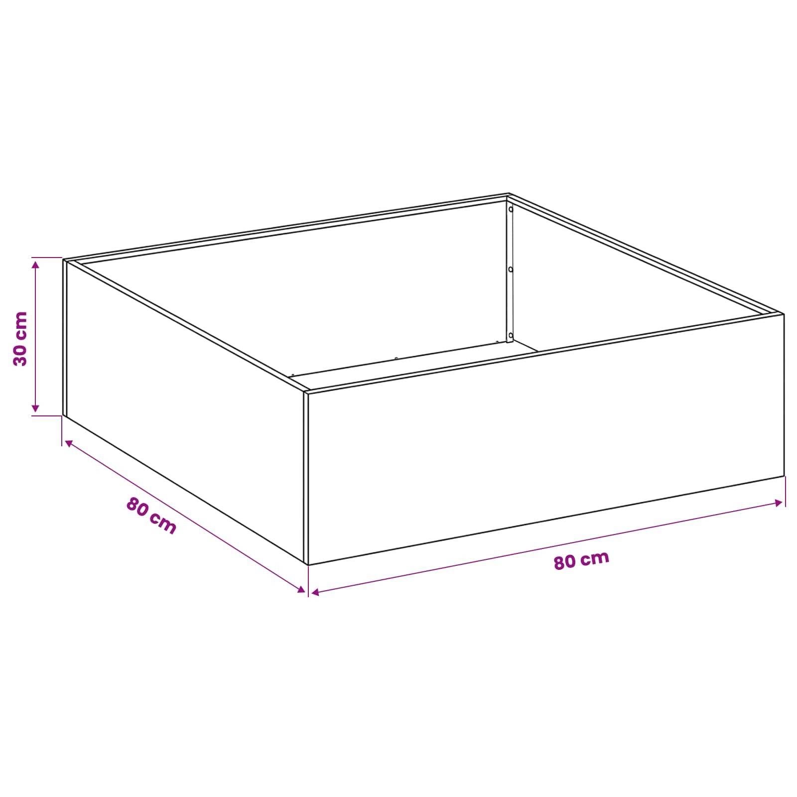 vidaXL Garten-Pflanzgefäß 2 Stk. Schwarz 80 x 80 x 30 cm