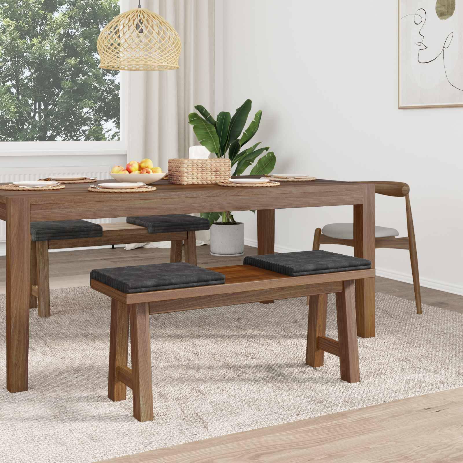 vidaXL Bankkissen 4 pcs Plüschcord Dunkelgrau Tiefe 35 cm