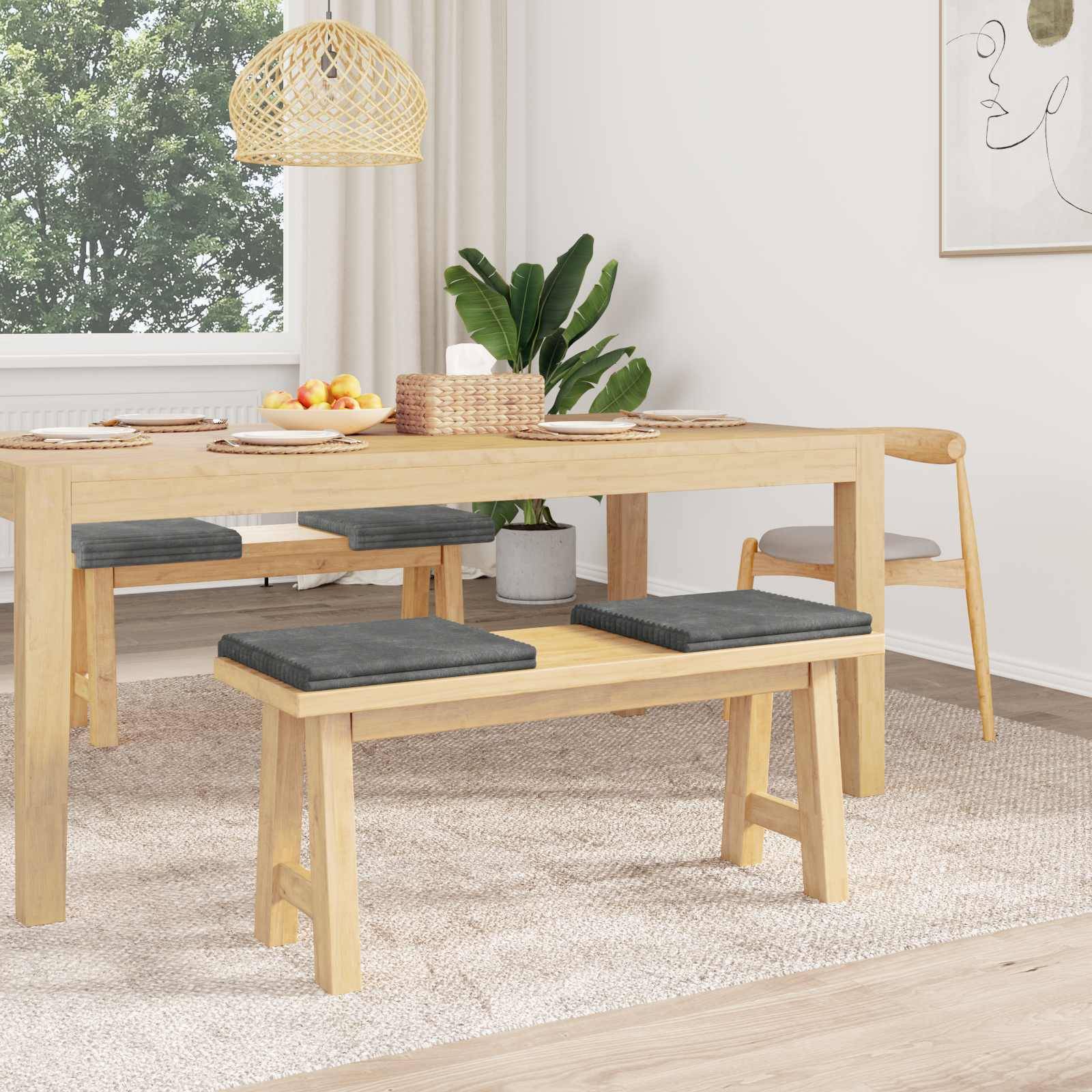 vidaXL Bankkissen 4 pcs Plüschcord Hellgrau Tiefe 35 cm