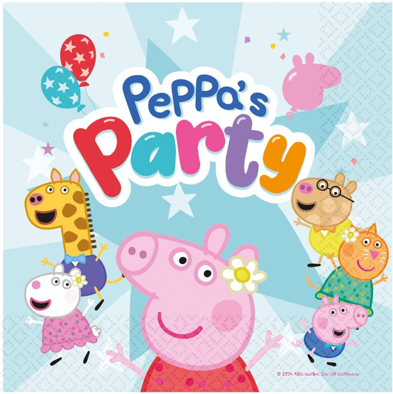 Amscan 9918339 Peppa Pig Servietten für Kindergeburtstag Party 16 Stück