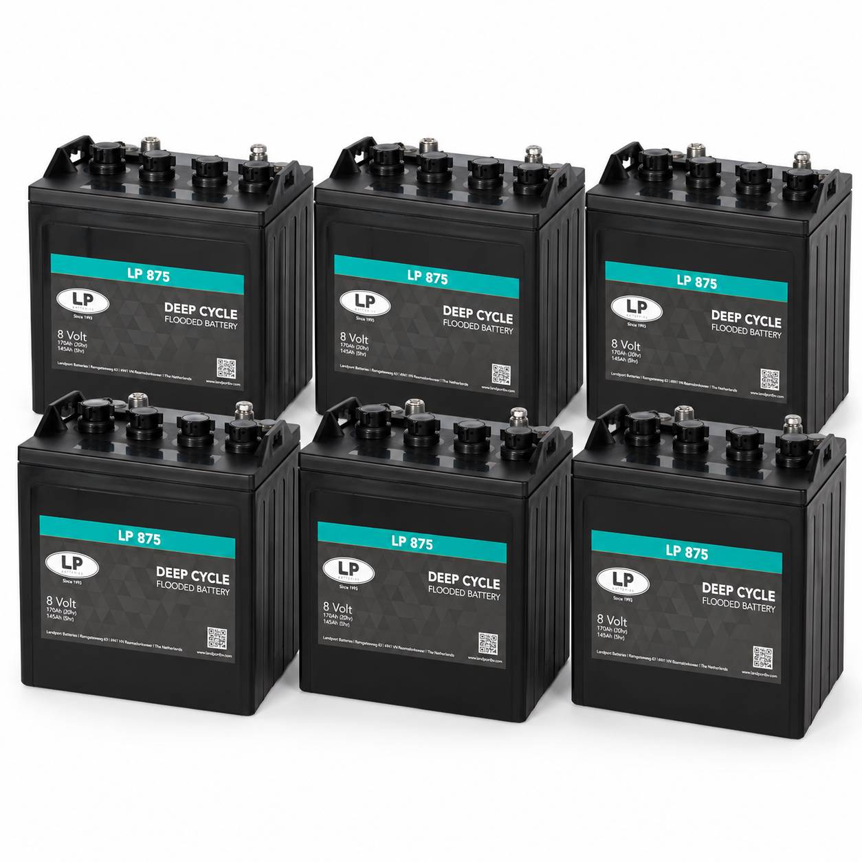 6x Landport LP 875 8V 170Ah Deep Cycle Traktionsbatterie (24V)