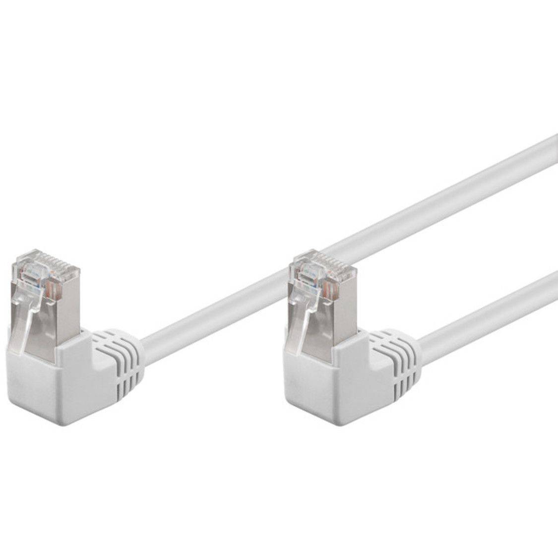 CAT 5e Netzwerkkabel, 90°, weiß, 0.25m
