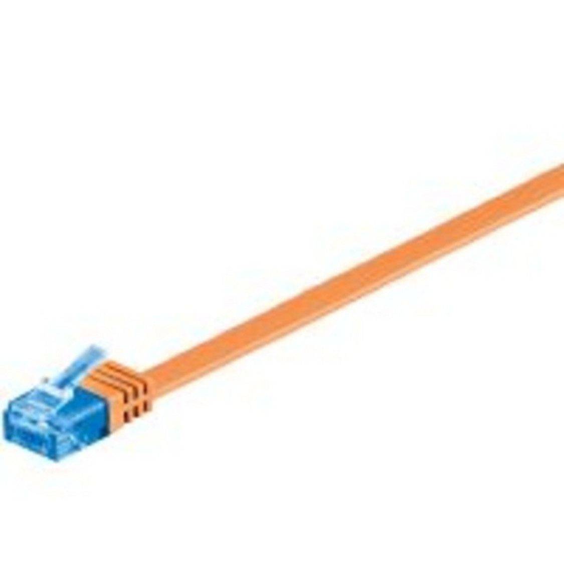 CAT 6a Netzwerkkabel Flachkabel orange 0,5m
