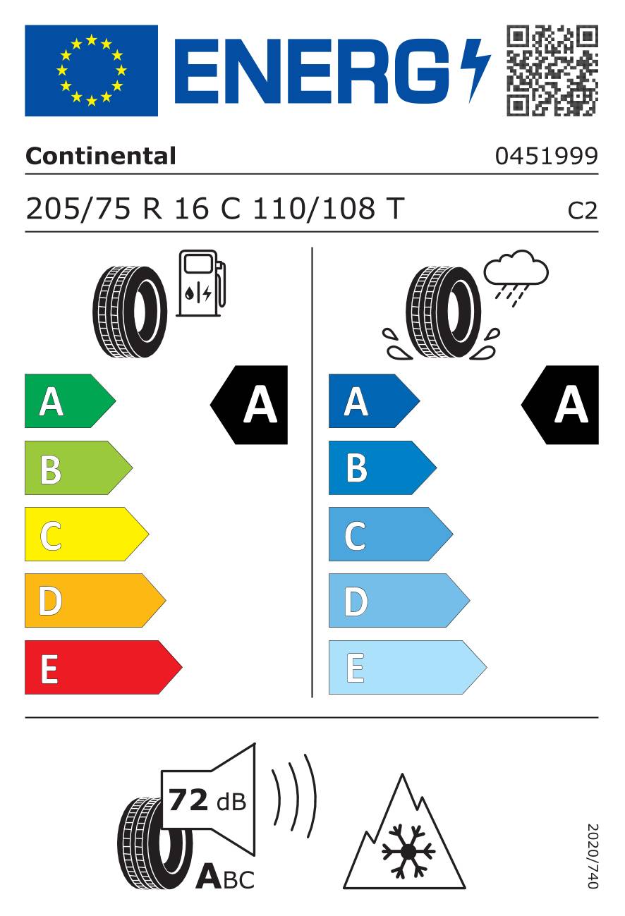 Continental VanContact A/S Eco ( 205/75 R16C 110/108T 8PR EVc, R )