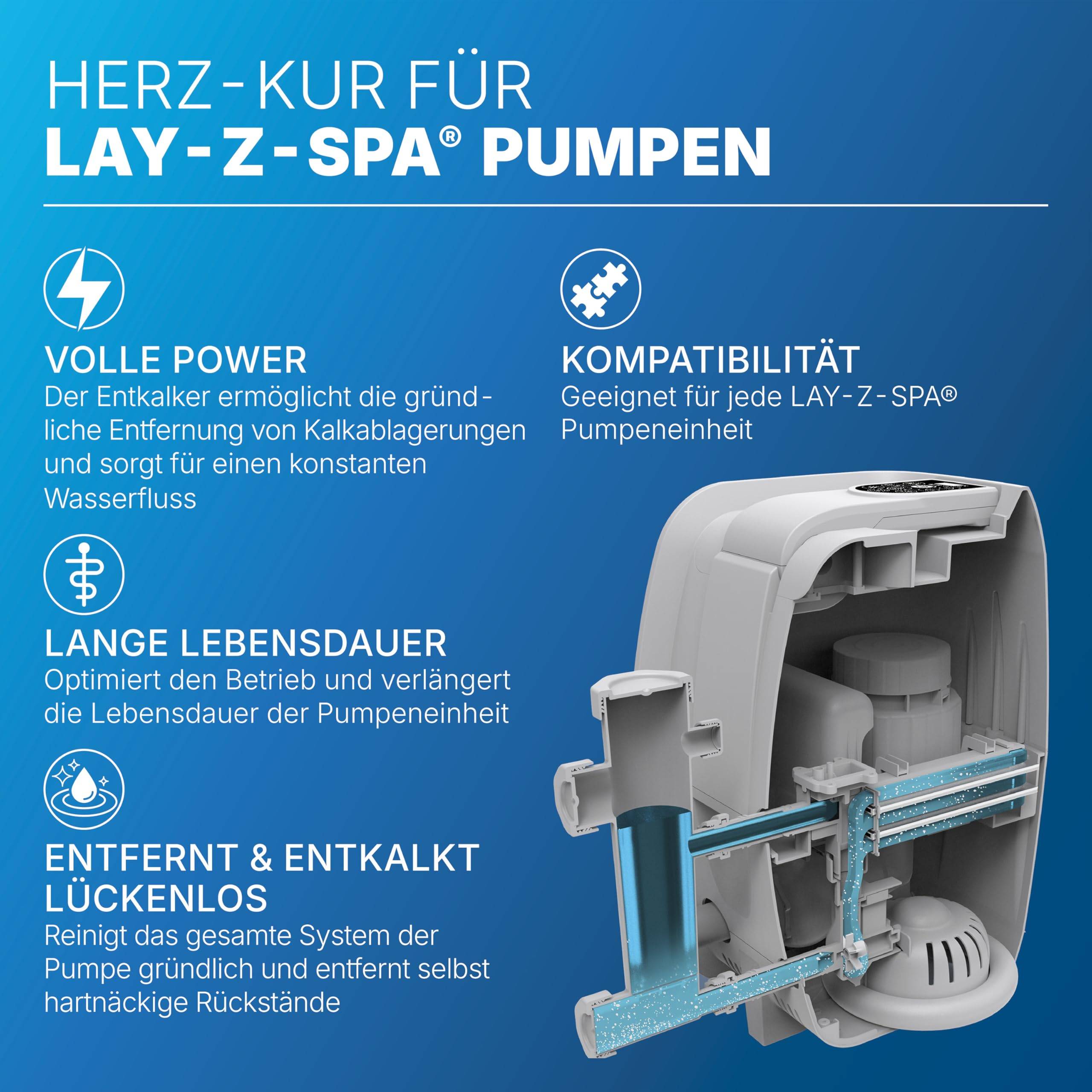 Bestway Lay-Z-Spa Entkalker-Adapter für Pumpeneinheiten ? Zubehör gegen Kalk & E02-Fehler, für AirJet & HydroJet Pumpen, Wartung ohne Ausbau (ohne