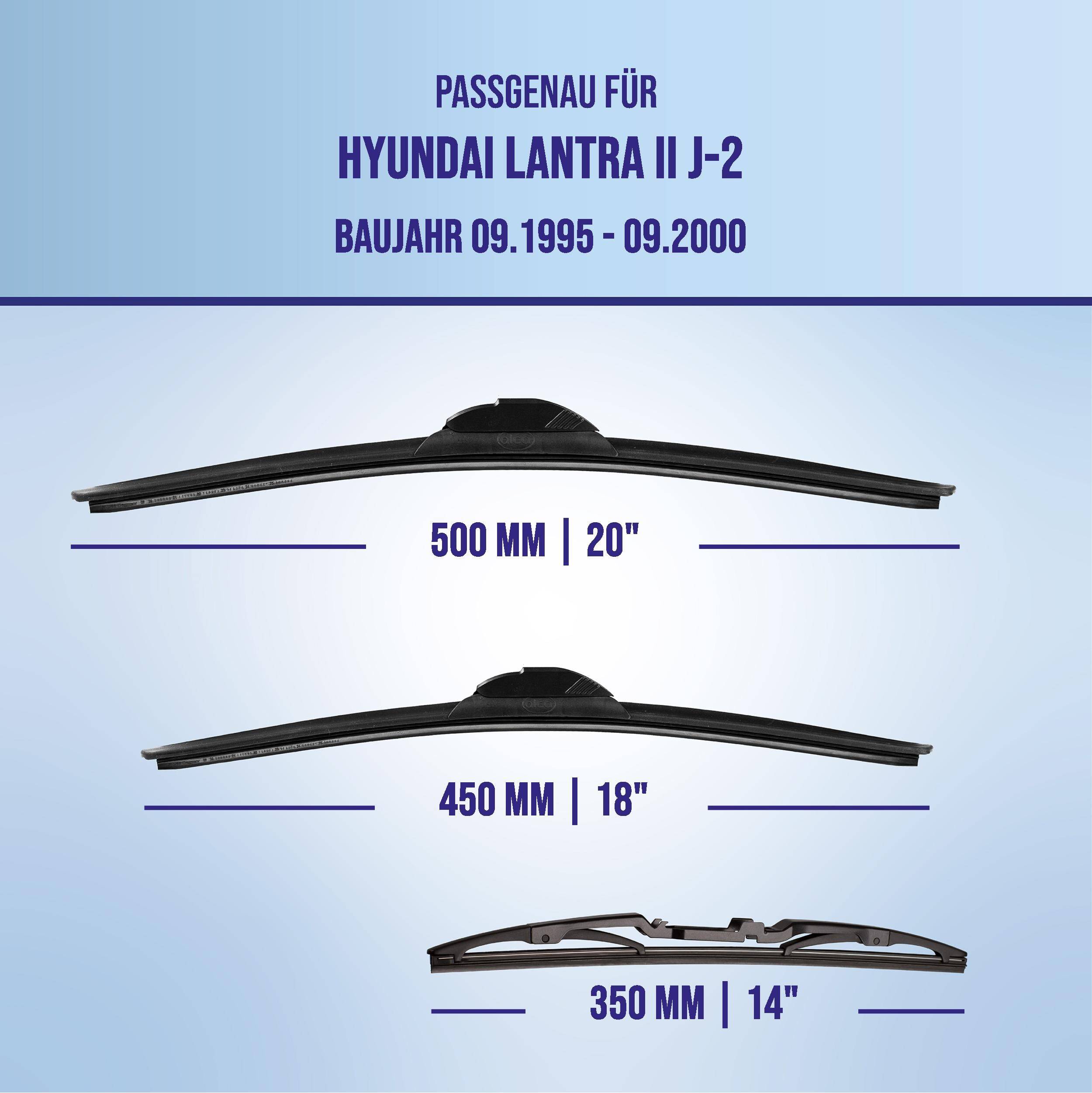alca® Scheibenwischer Komplettset für HYUNDAI LANTRA II 09.1995 - 09.2000, SUPER FLAT