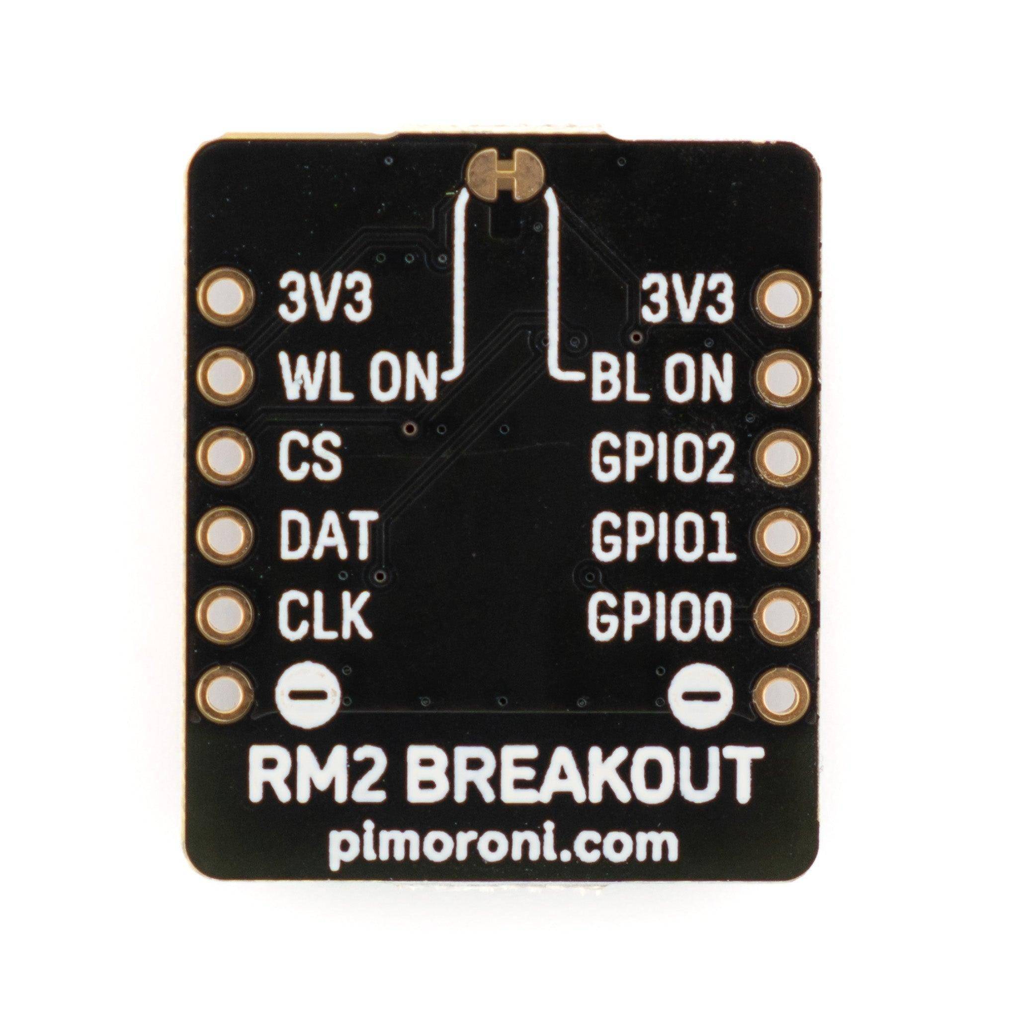 Pimoroni RM2 Breakout, CYW43439, WLAN, Bluetooth, SP/CE, RP2040/RP2350, 3-3,3V