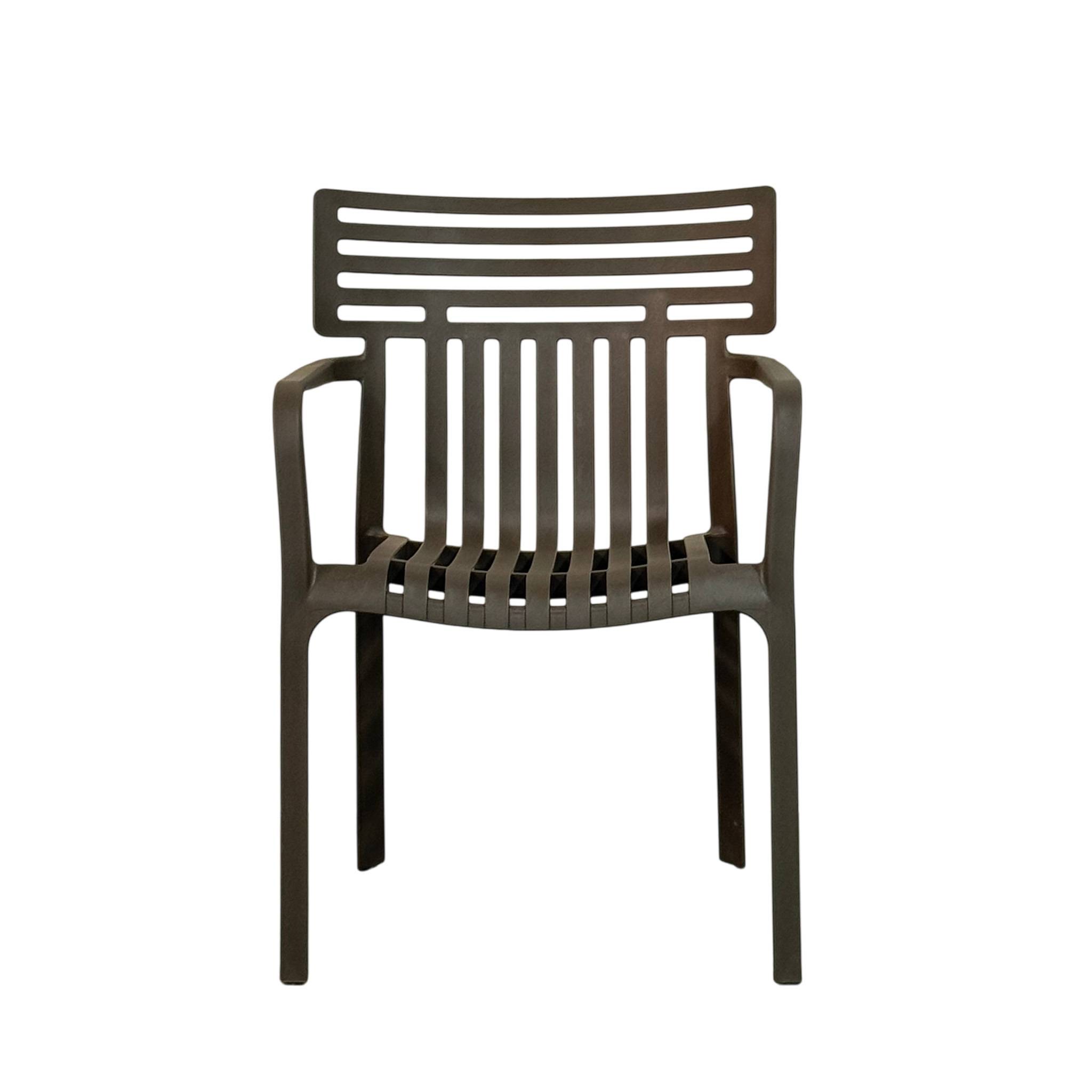 FLOORDIREKT Gartenstuhl Terrano - Stapelbarer Designstuhl für Garten, Balkon & Terrasse - Anthrazit