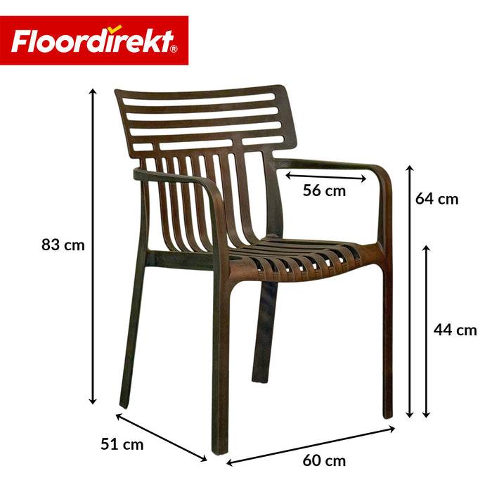 FLOORDIREKT Gartenstuhl Terrano - Stapelbarer Designstuhl für Garten, Balkon & Terrasse - Anthrazit