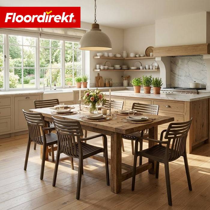 FLOORDIREKT Gartenstuhl Terrano - Stapelbarer Designstuhl für Garten, Balkon & Terrasse - Anthrazit