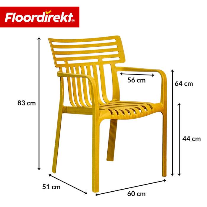 FLOORDIREKT Gartenstuhl Terrano - Stapelbarer Designstuhl für Garten, Balkon & Terrasse - Gelb