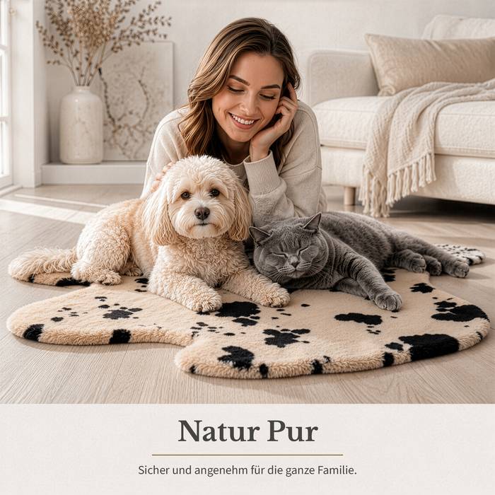 FLOORDIREKT Design Schaffell Audrey - Echtes Lammfell aus 100 % Schafwolle - Temperaturregulierend & Atmungsaktiv - Kuh