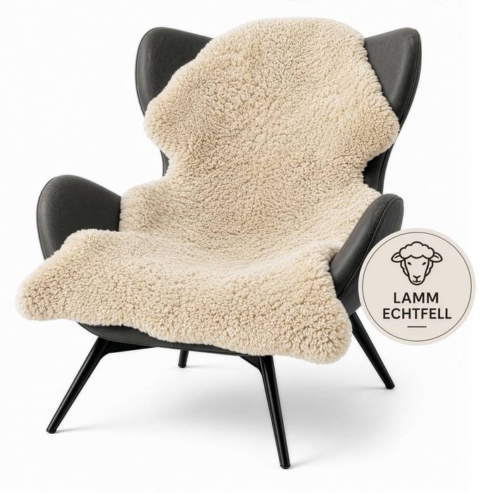 FLOORDIREKT Design Schaffell Audrey - Echtes Lammfell aus 100 % Schafwolle - Temperaturregulierend & Atmungsaktiv - Moonlight