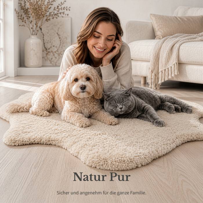 FLOORDIREKT Design Schaffell Audrey - Echtes Lammfell aus 100 % Schafwolle - Temperaturregulierend & Atmungsaktiv - Moonlight