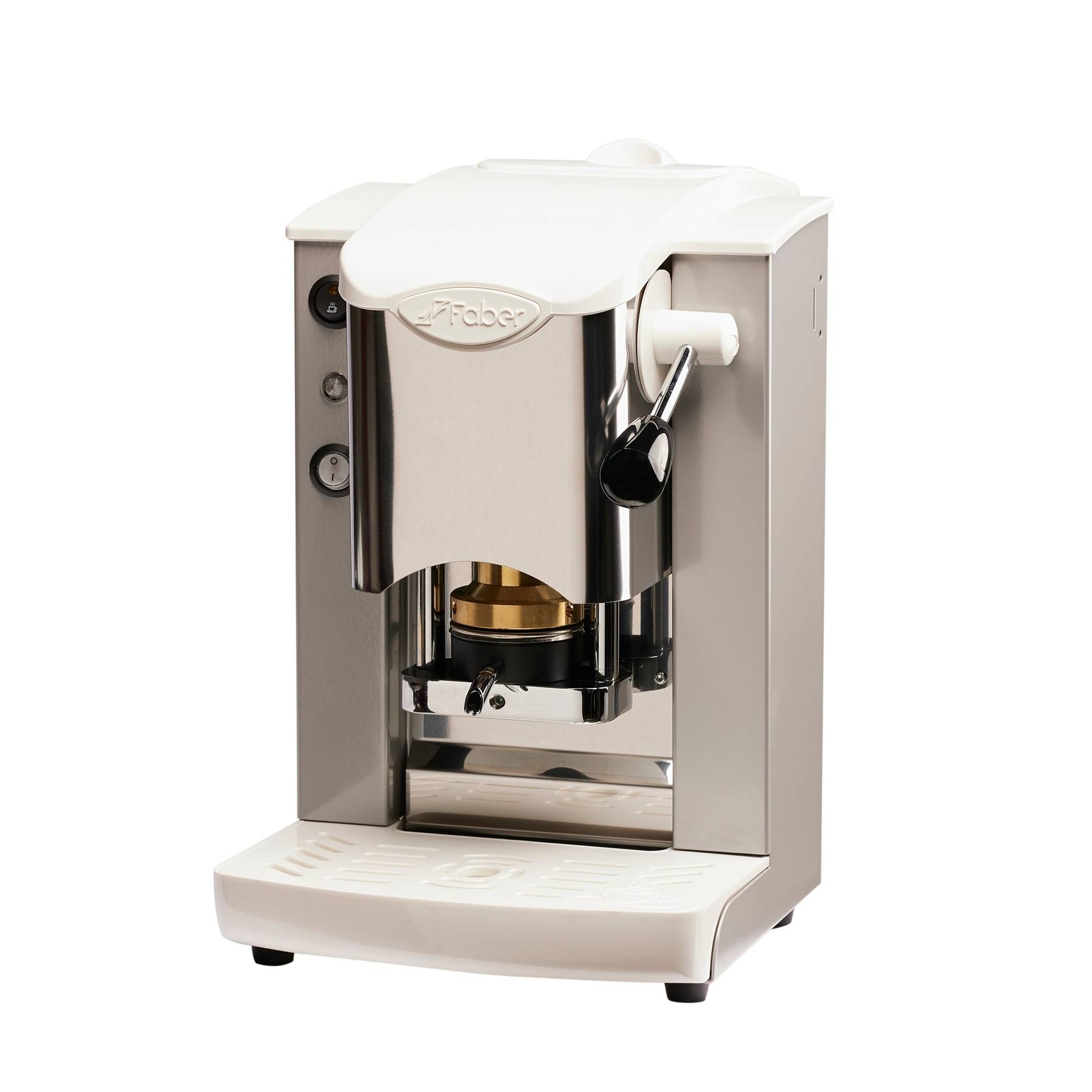Faber Slot Inox ESE Pad Espressomaschine Grau Weiß Silber