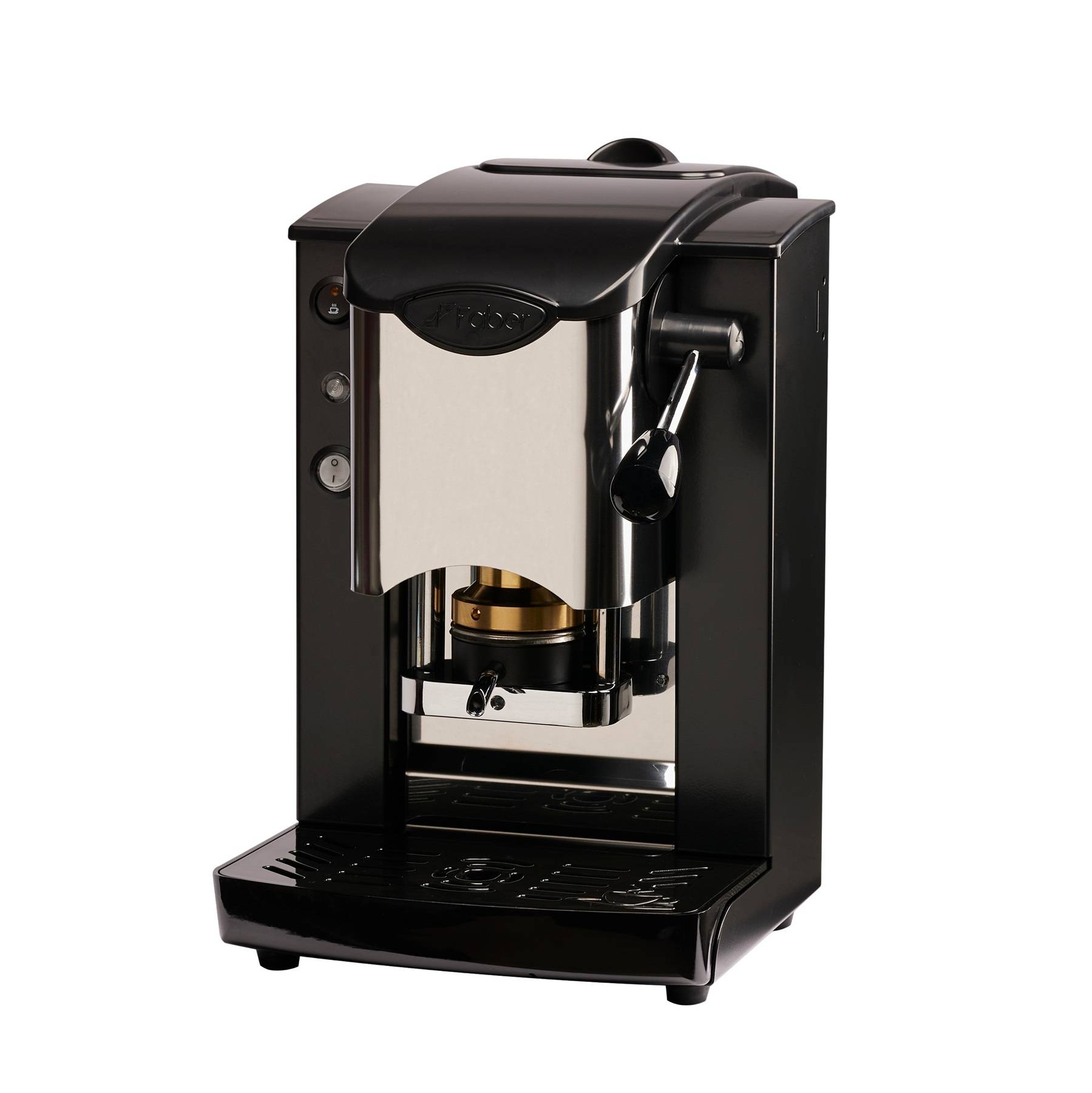 Faber Slot Inox ESE Pad Espressomaschine Schwarz Schwarz Silber