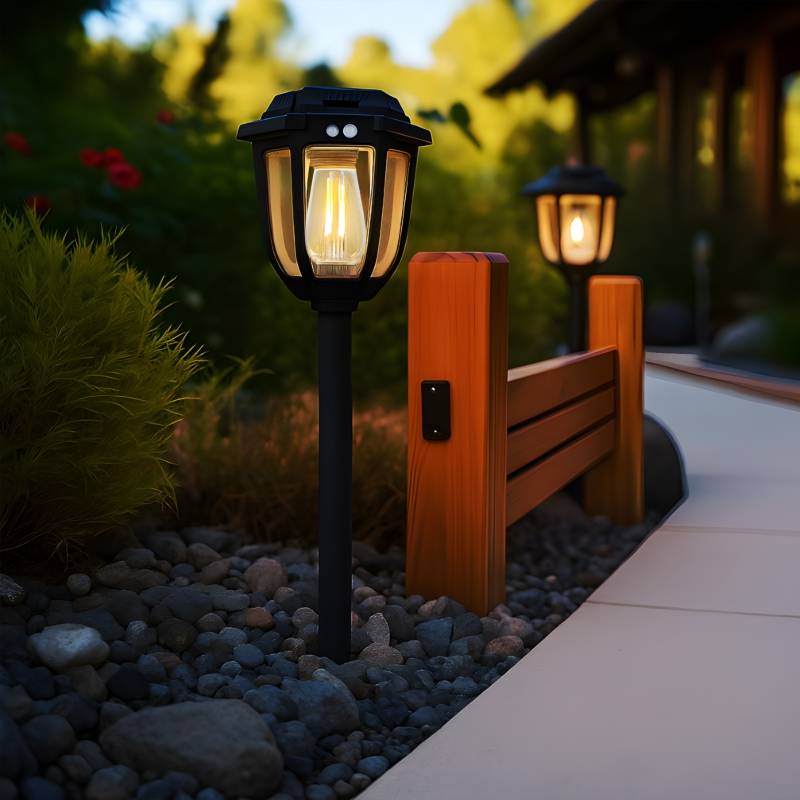 SOLARA RUSTICA LED Solarleuchte Garten mit Bewegungsmelder 1W Erdspieß Warmweiß