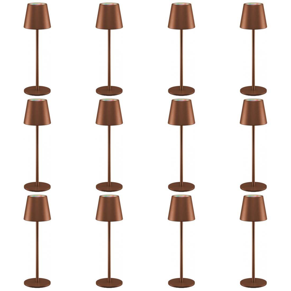 Goobay LED Tischlampen Set, Akku, RGBW, Bronze, dimmbar, Touch-Steuerung, 3000K, 170lm, IP44, USB C - Menge: 12er Pack