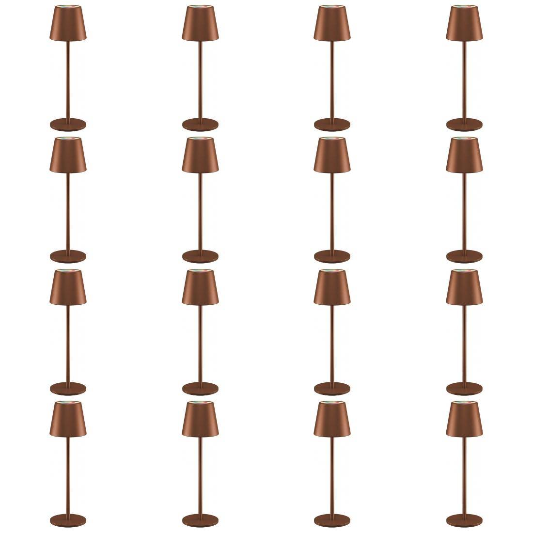 Goobay LED Tischlampen Set, Akku, RGBW, Bronze, dimmbar, Touch-Steuerung, 3000K, 170lm, IP44, USB C - Menge: 48er Pack