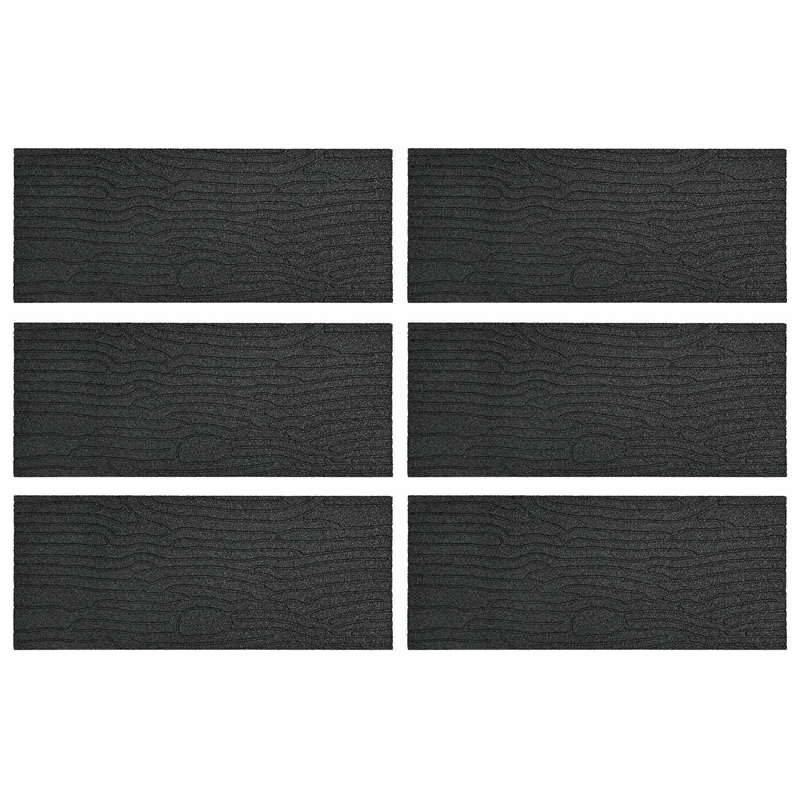 vidaXL Gehwegstein 6 pcs Schwarz 60,5 x 25 x 2 cm Gummi