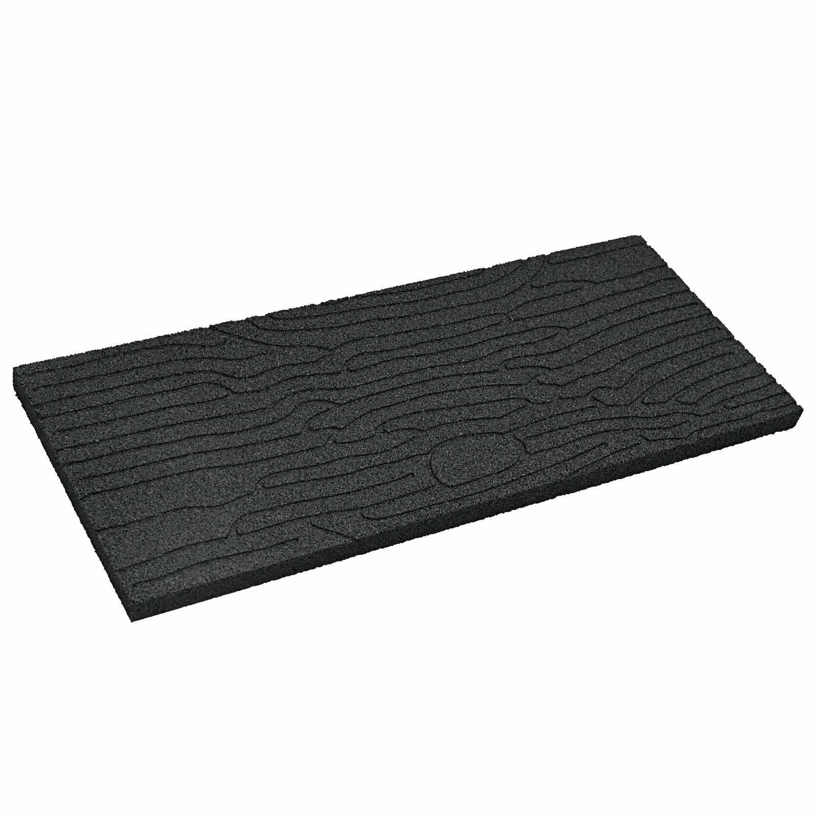 vidaXL Gehwegstein 6 pcs Schwarz 60,5 x 25 x 2 cm Gummi