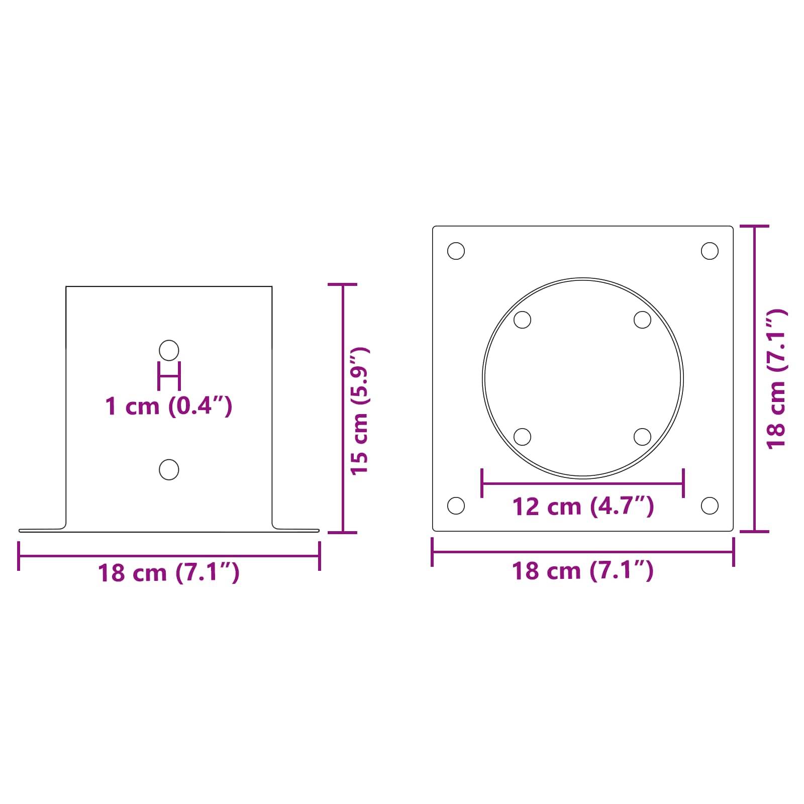 vidaXL runder Bodenanker 12 pcs Silber 18 x 18 x 15 cm Metall