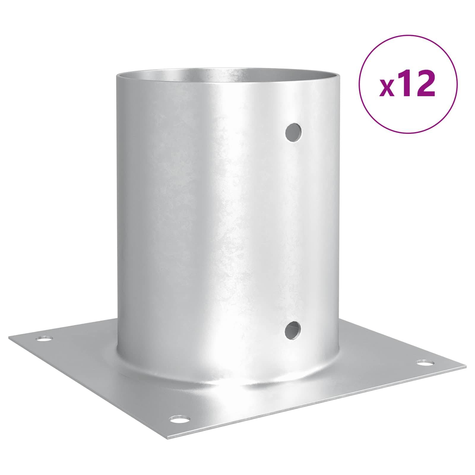 vidaXL runder Bodenanker 12 pcs Silber 18 x 18 x 15 cm Metall