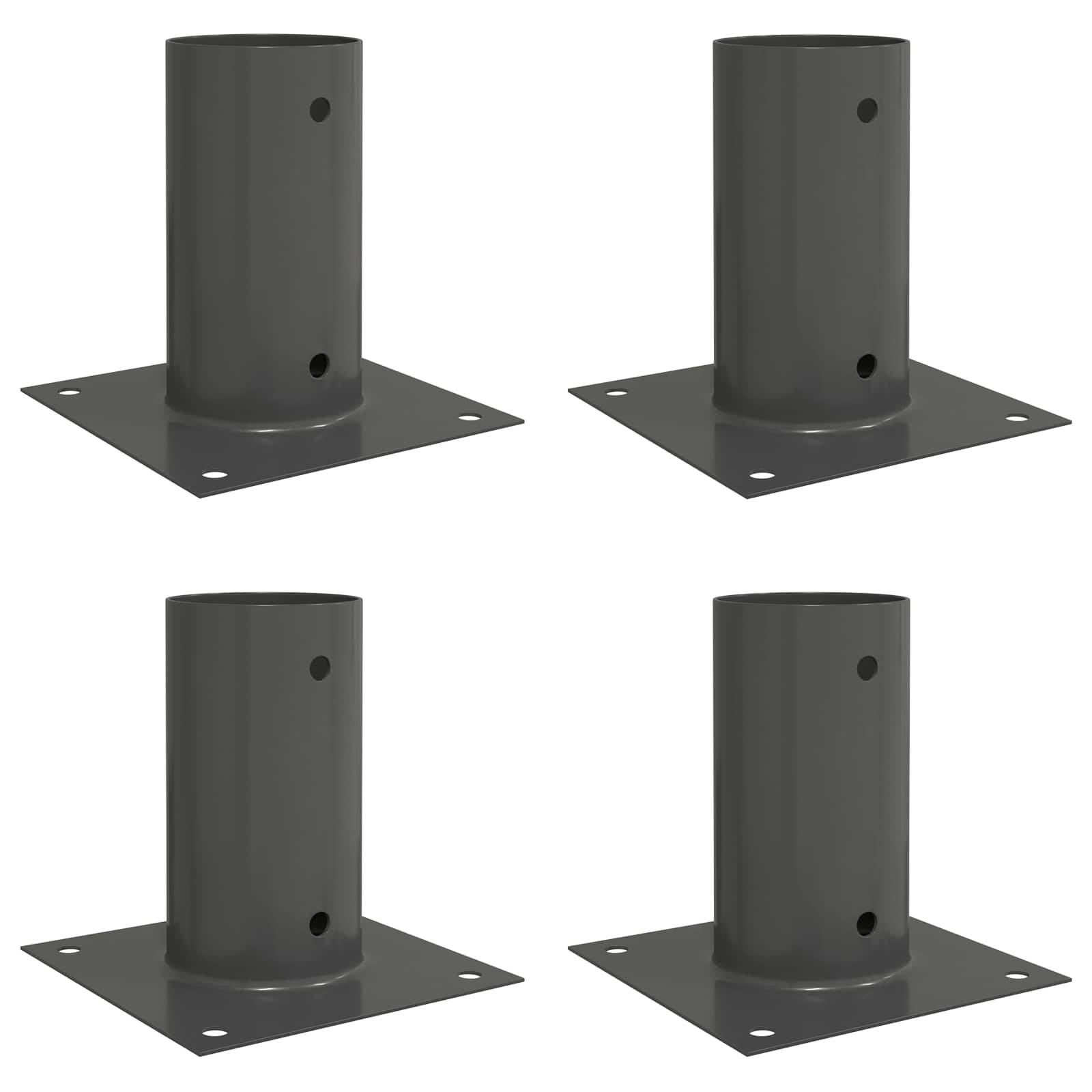 vidaXL runder Bodenanker 4 pcs Anthrazit 15 x 15 x 15 cm Metall