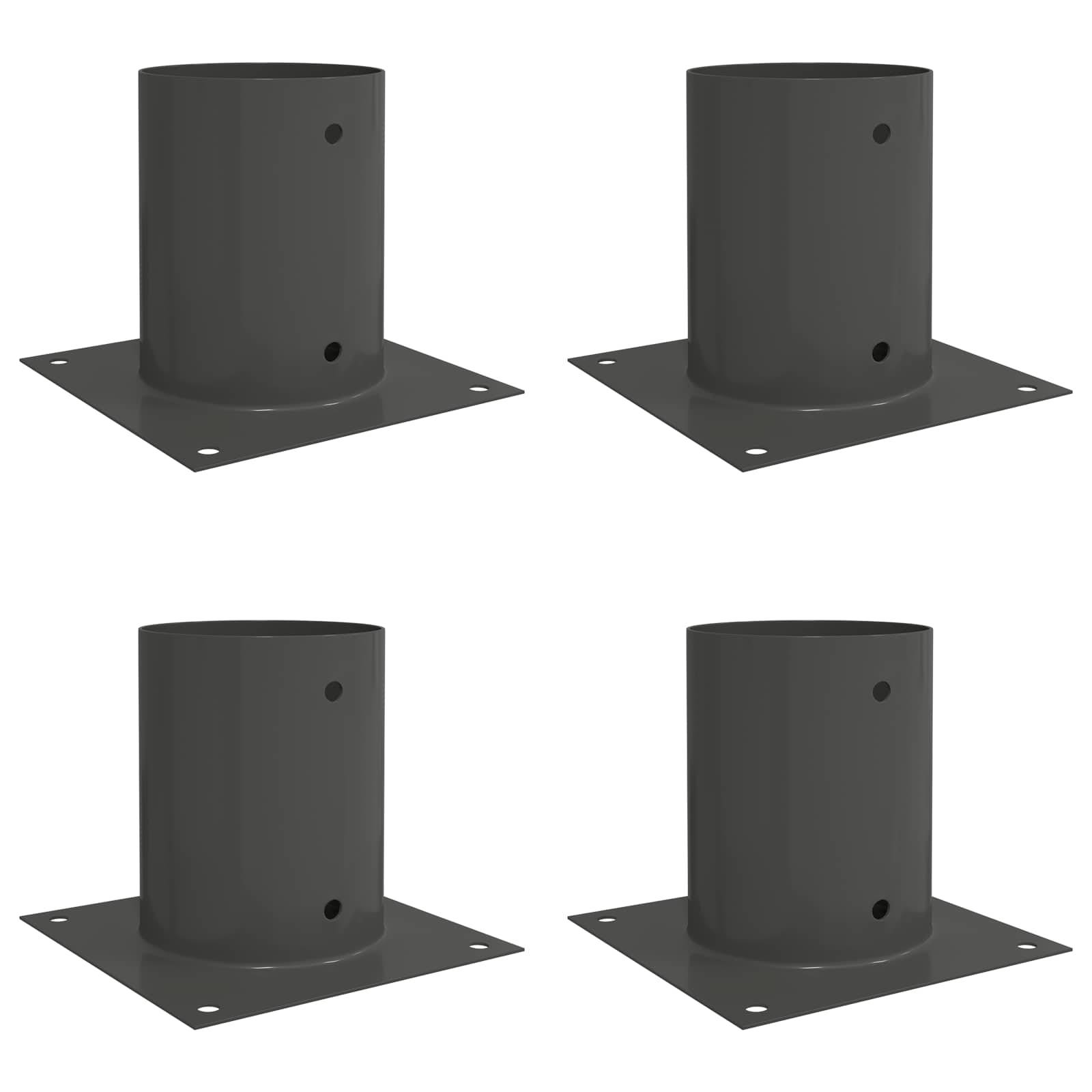 vidaXL runder Bodenanker 4 pcs Anthrazit 18 x 18 x 15 cm Metall