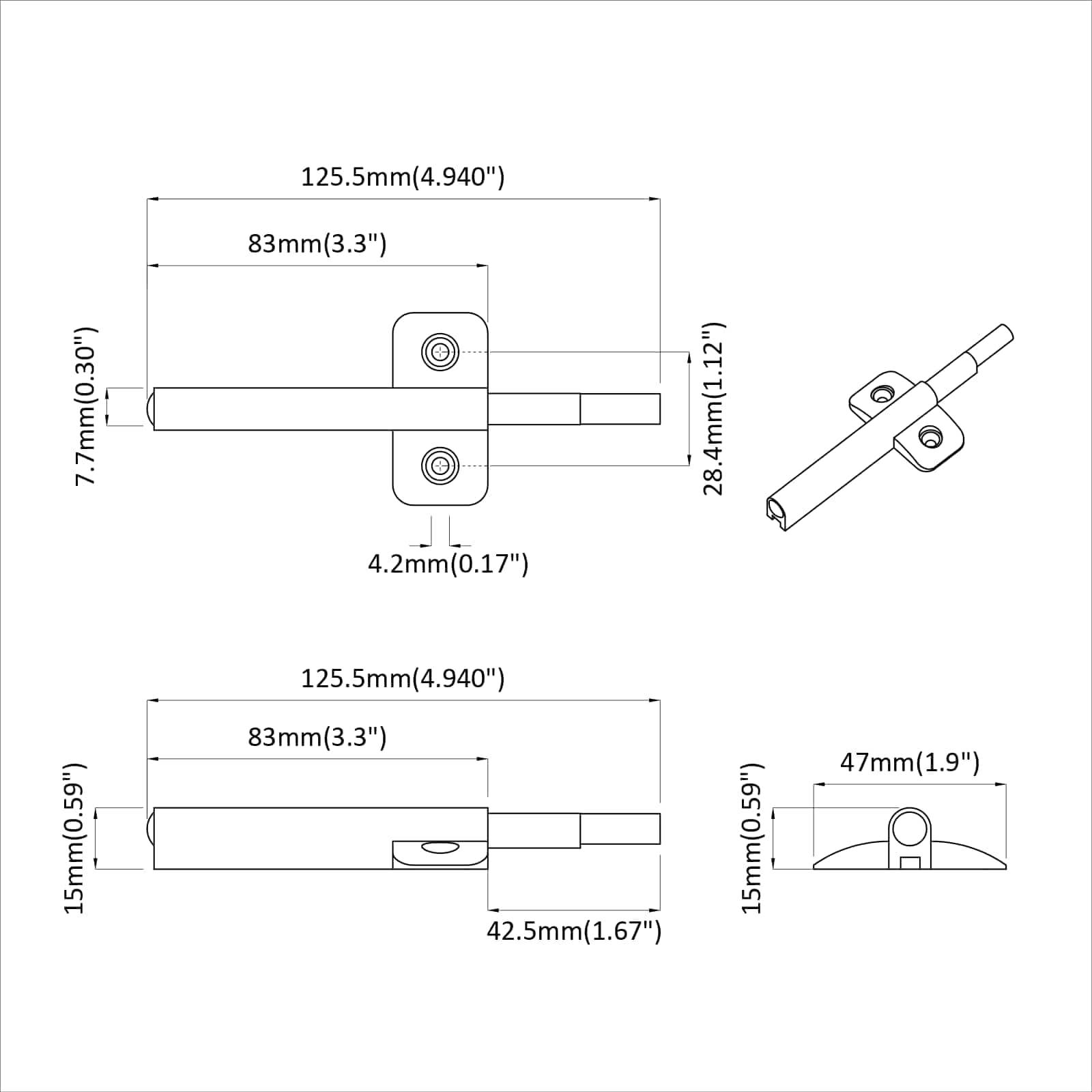 vidaXL Sanftschließer 1161 pcs Grau 125 x 47 x 15 mm PP