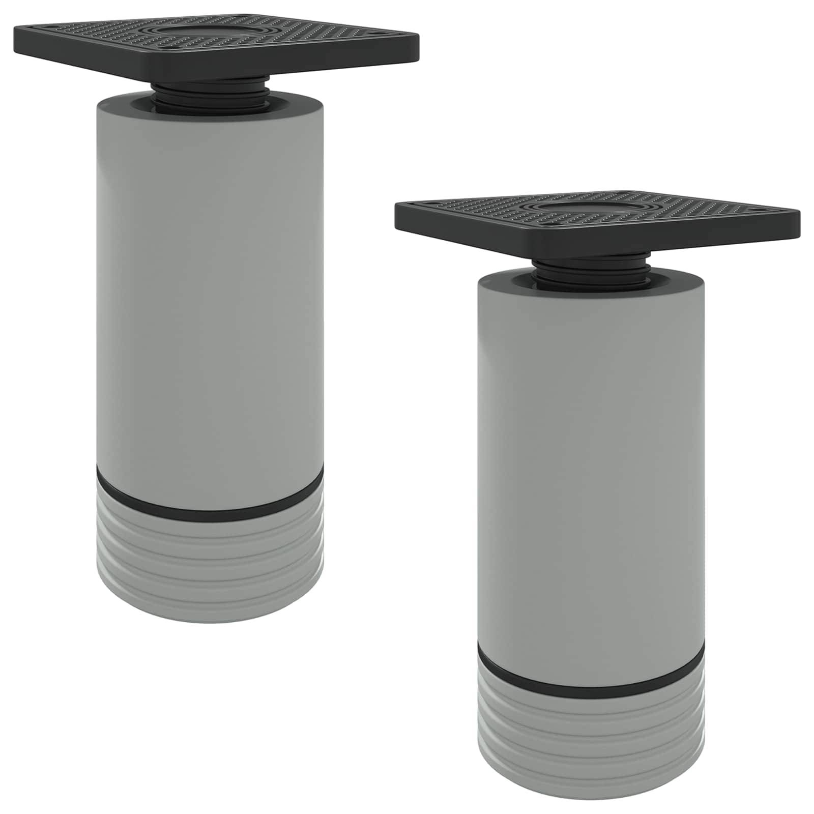 vidaXL Möbelbeine Verstellbar 2 pcs Weiß 64 x 64 x 100 mm PP