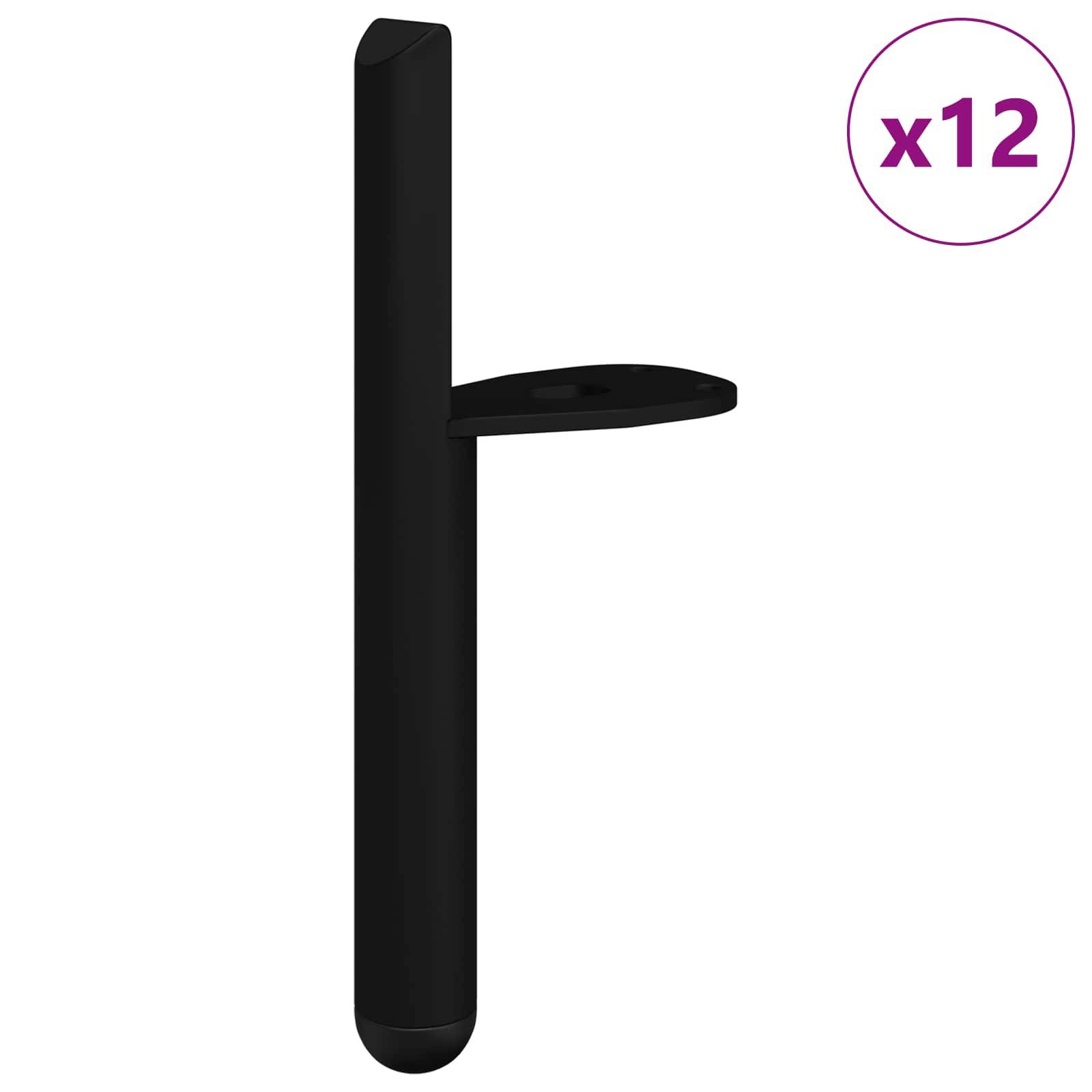 vidaXL Möbelbeine 12 pcs Schwarz 66 x 36 x 160 mm Eisen