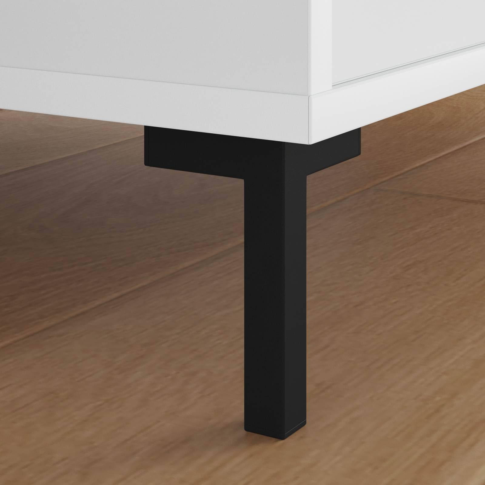 vidaXL Standfüße 2 pcs Schwarz 57 x 57 x 100 mm Eisen