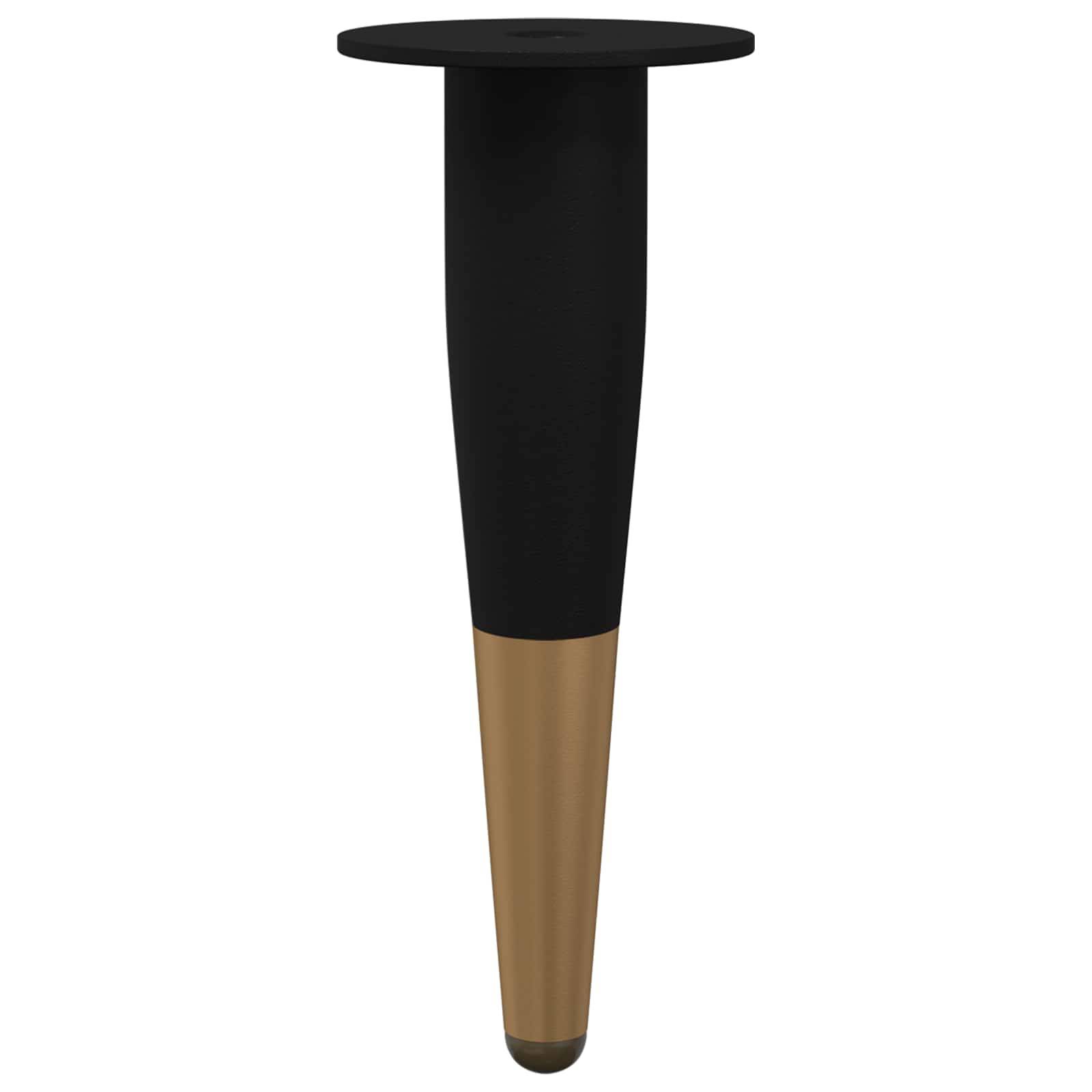 vidaXL Möbelbeine 2 pcs Schwarz und Gold Ø 40 x 98 mm Eisen