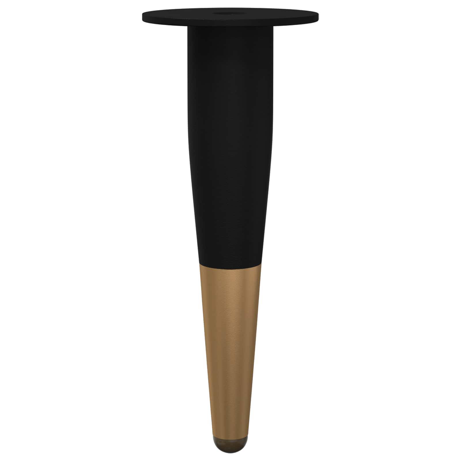 vidaXL Möbelbeine 2 pcs Schwarz und Gold Ø 40 x 98 mm Eisen
