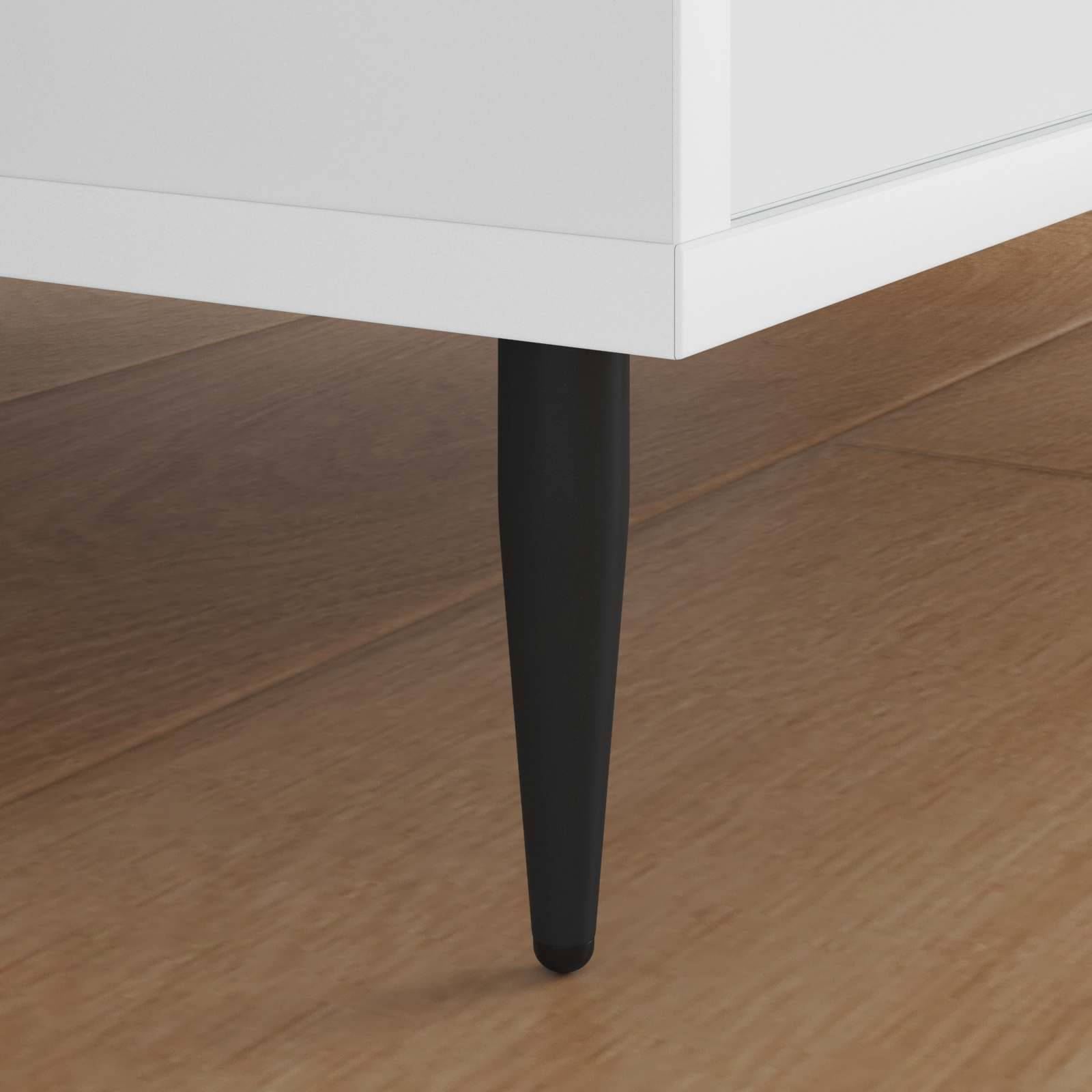 vidaXL Möbelbeine 2 pcs Schwarz Ø 40 x 98 mm Eisen