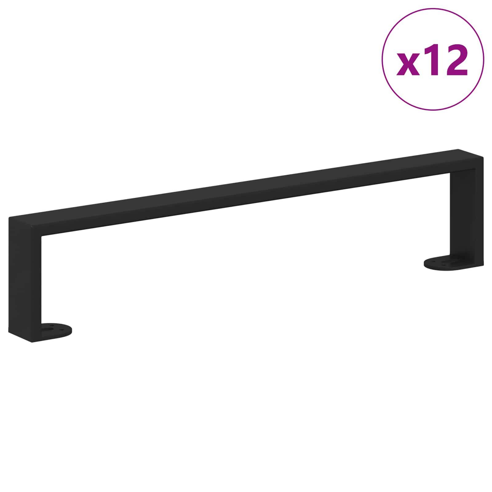vidaXL Möbelbeine 12 pcs Schwarz 481 x 40,5 x 100 mm Eisen