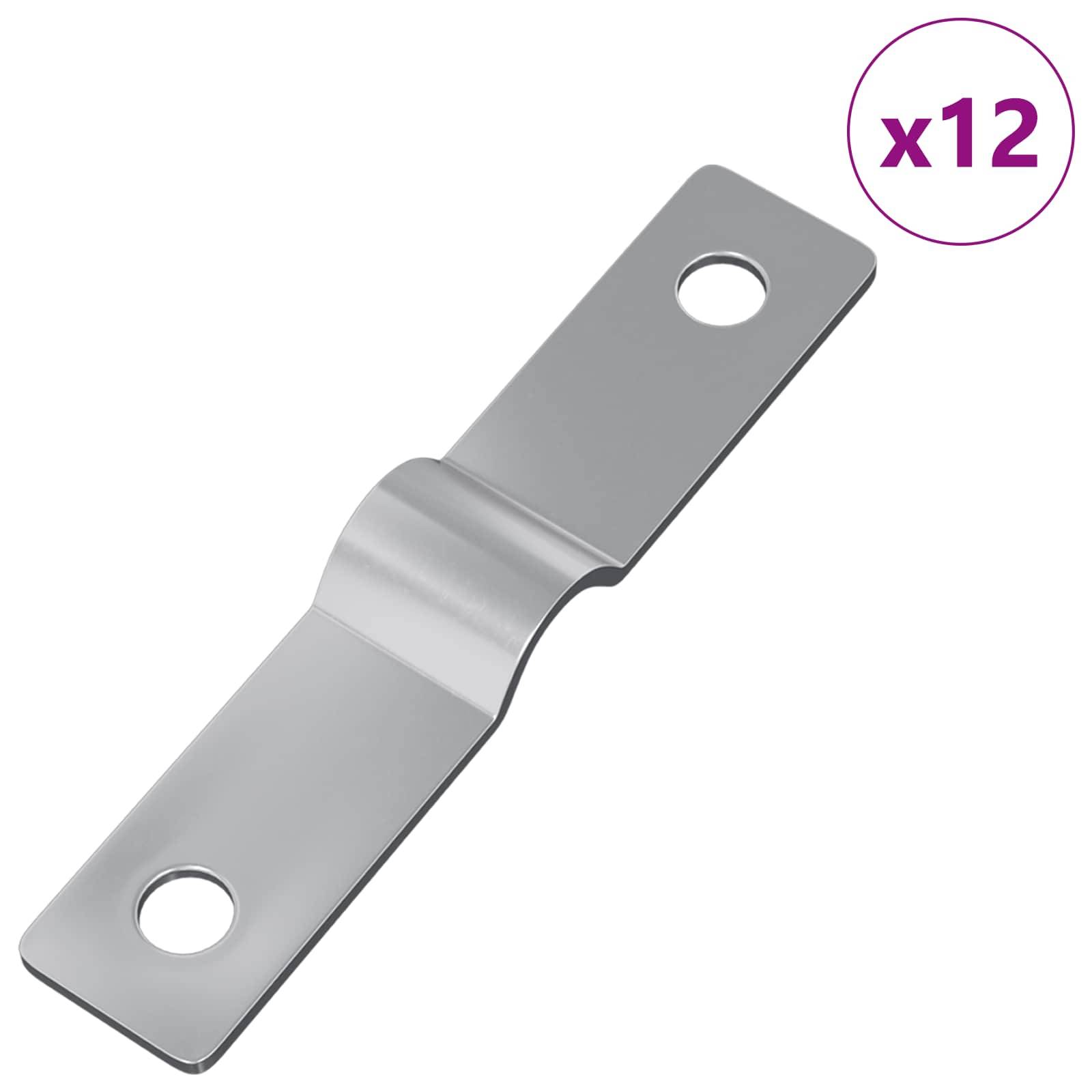 vidaXL Einschlagplatte 12 pcs Silber 50 x 10 x 1,2 mm Eisen