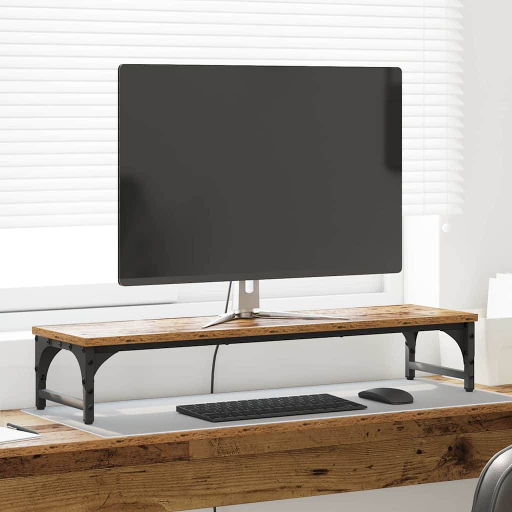 vidaXL Monitor Halterung Altholz 85 x 23 x 15,5 cm Holzwerkstoff