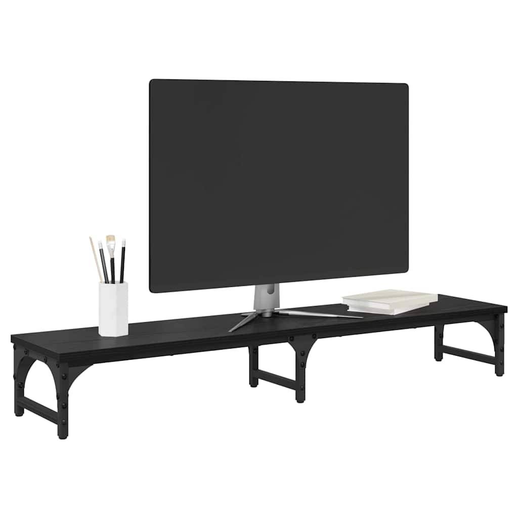 vidaXL Monitor Halterung Schwarz Eichen-Optik 105 x 23 x 15,5 cm